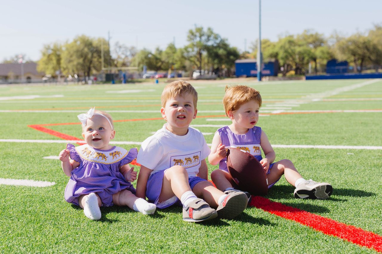 Boys Purple Tiger Smocked Short Set – LSU-Inspired Boys Game Day Outfit | The Prissy Pelican Boutique Bossier City, LA