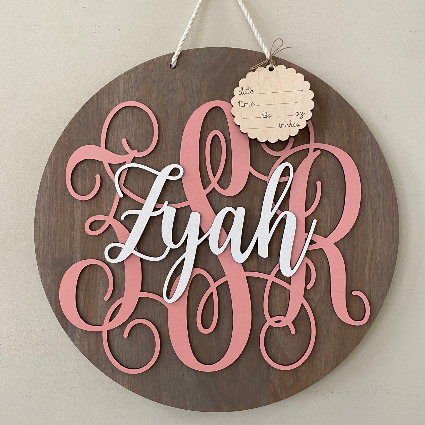 Hospital Door Hanger Girl Monogram
