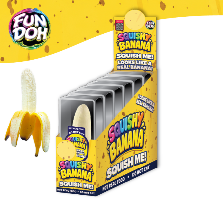 FUN DOH Realistic Banana Squishy – Slow-Rise Sensory Fidget Toy