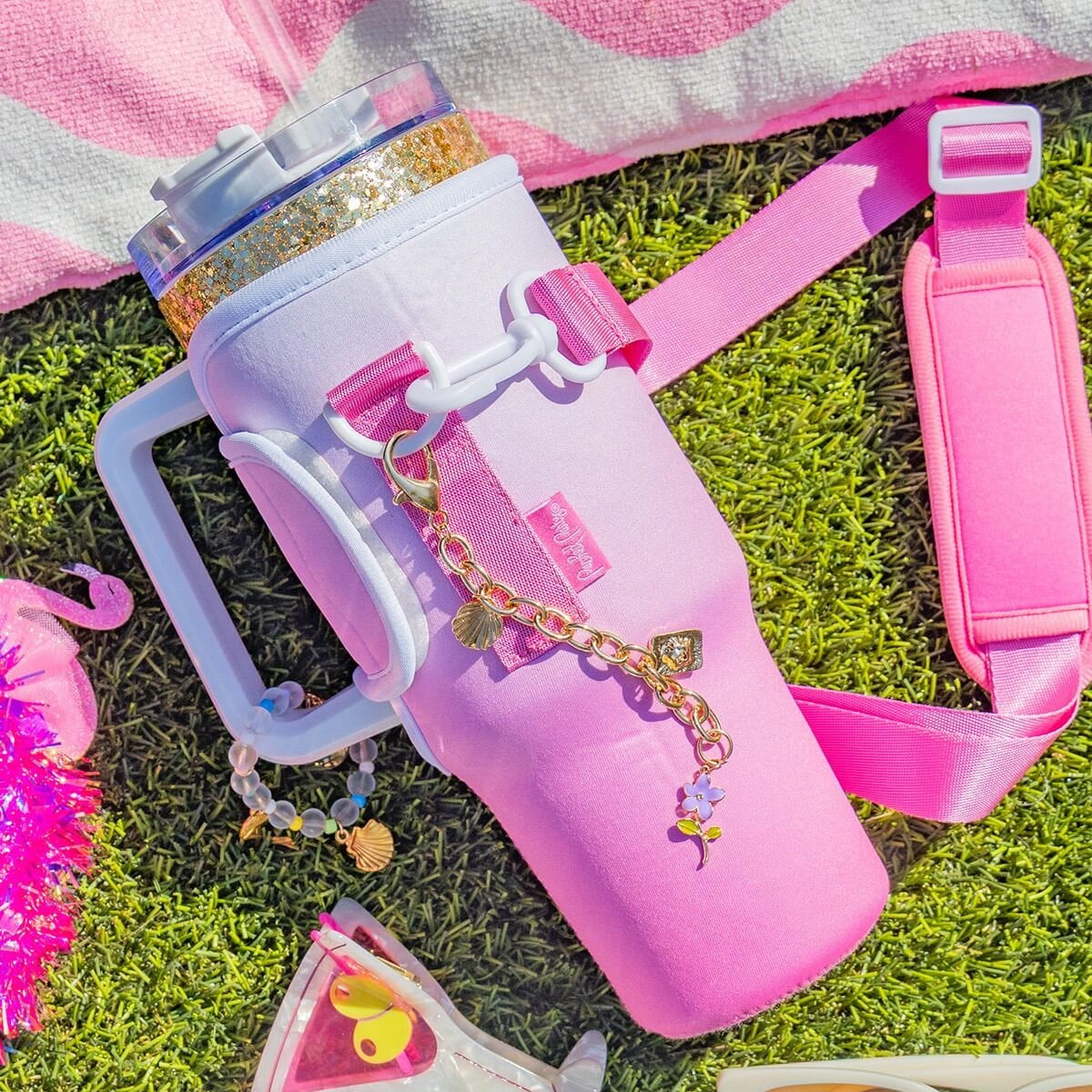 Pretty In Pink Stainless Tumbler Carrier Sleeve