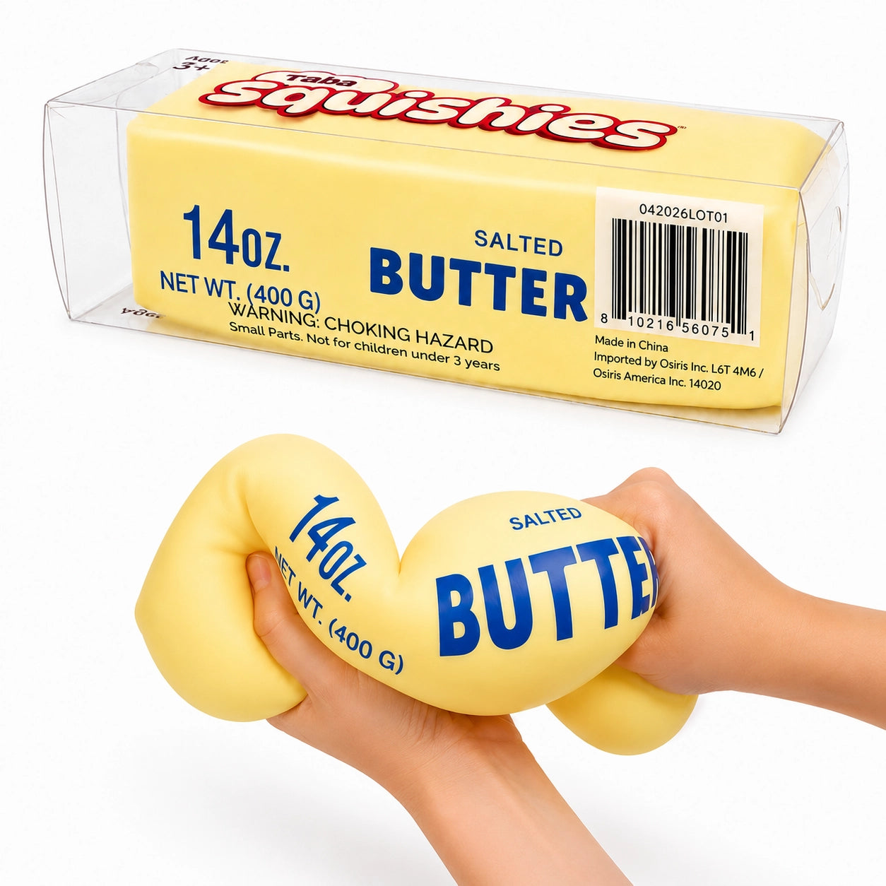 Taba Giant Salted Butter Stick Squishy 10" | Jumbo Slow Rise TPR Sensory Fidget Toy | Bossier City, LA