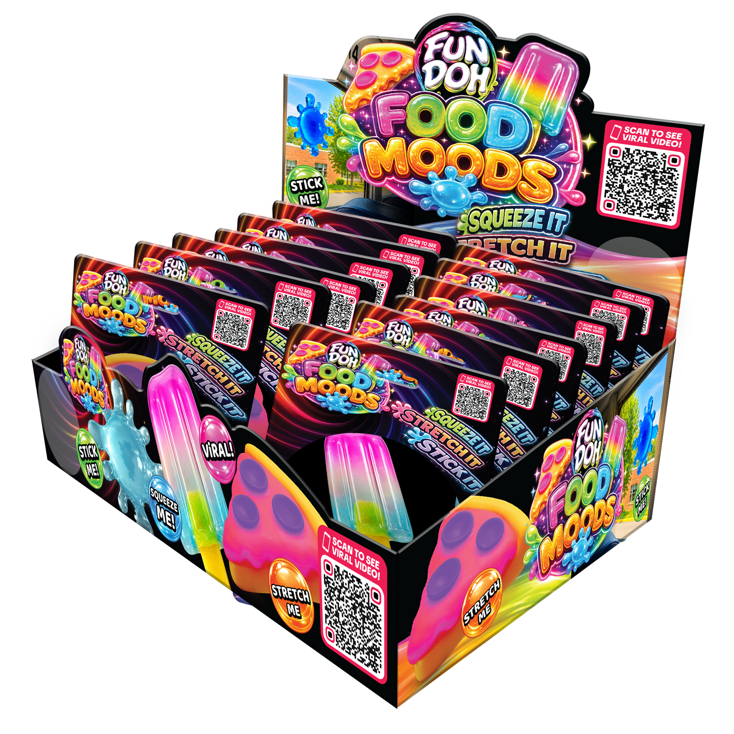 Fun Doh Food Moods Pizza Sticky Squishy Sensory Fidget Toy