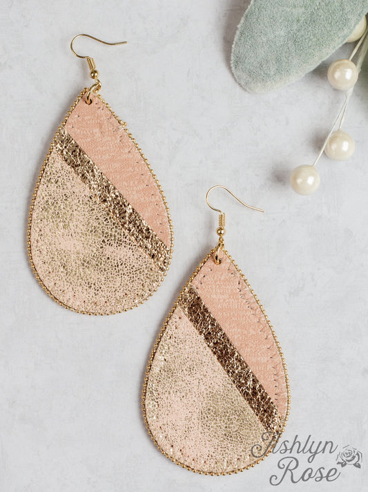 Let's Be Friends Teardrop Earrings, Rose Gold