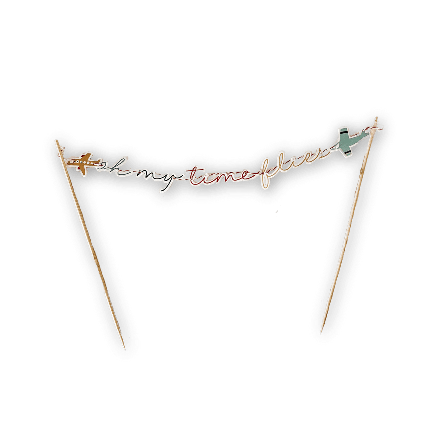 Airplane Cake Topper Banner Oh My Time Flies