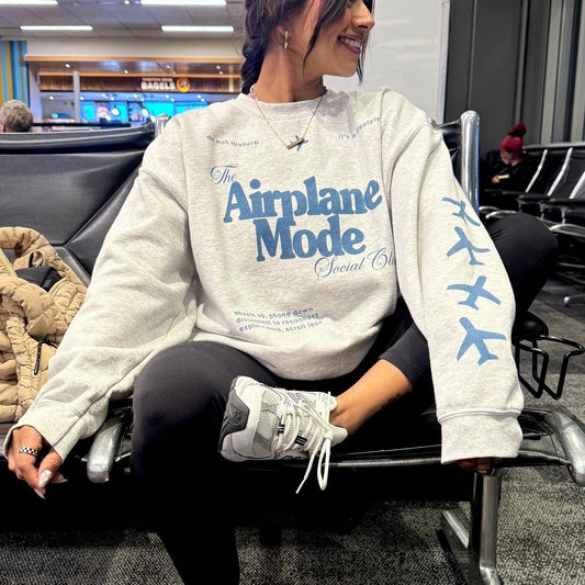 'Airplane Mode Social Club' Crewneck Sweatshirt