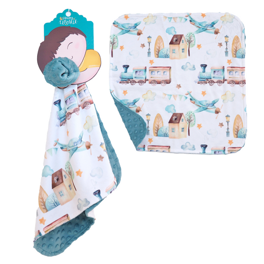 Mini Minky Blanket Airplane & Train