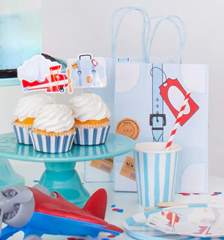 Airplane Birthday Party Supplies Kit – Boys Aviation Party | Plates, Cups, Napkins | Party in a Box