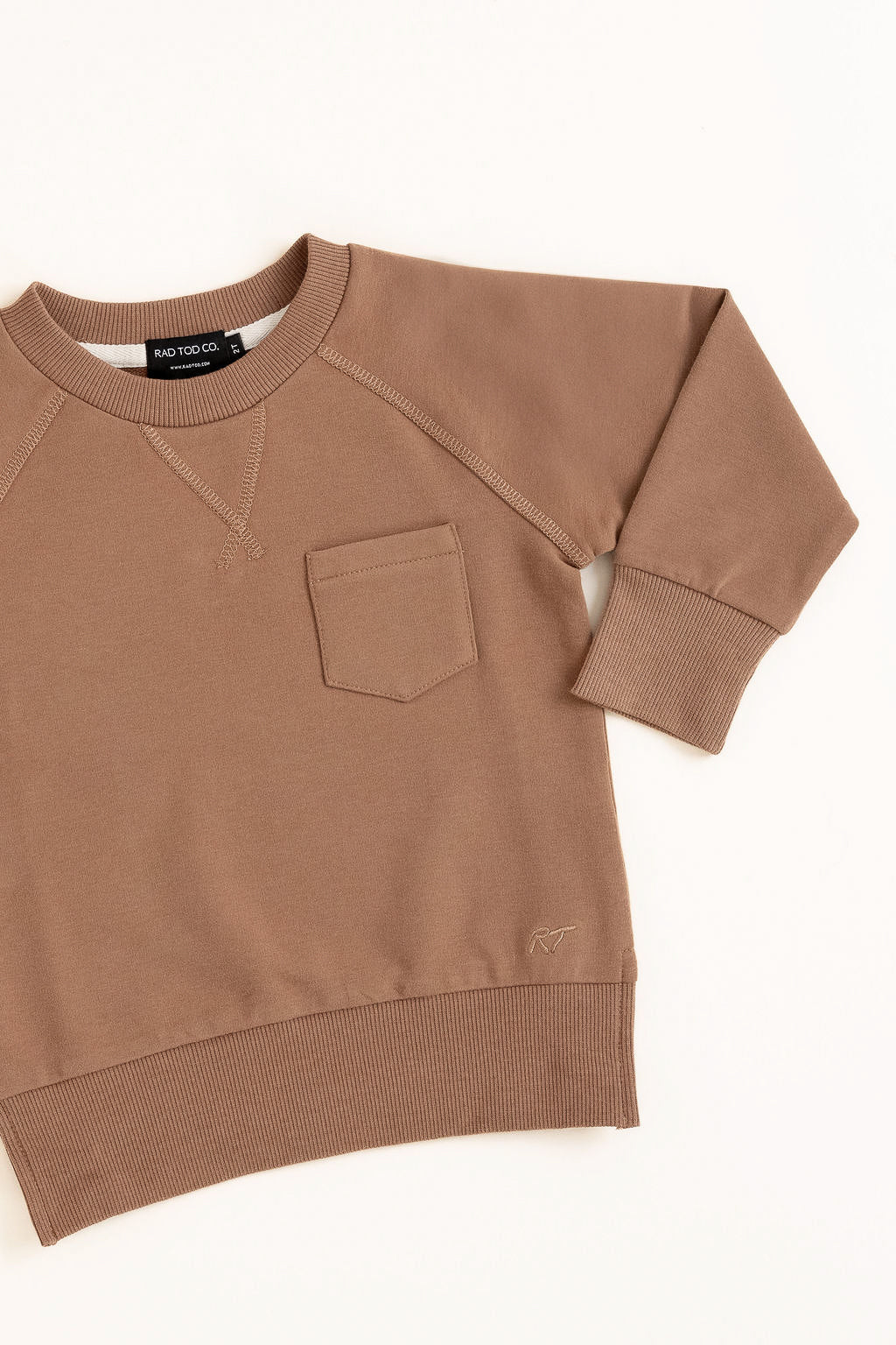 ORGANIC COTTON CREWNECK -  ALMOND