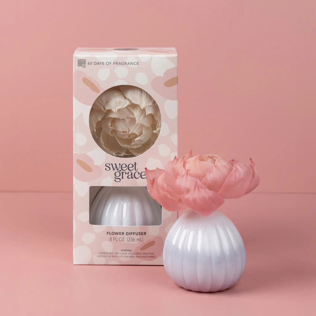 Bridgewater Sweet Grace Flower Diffuser 8 oz – Pink Blooming Home Fragrance