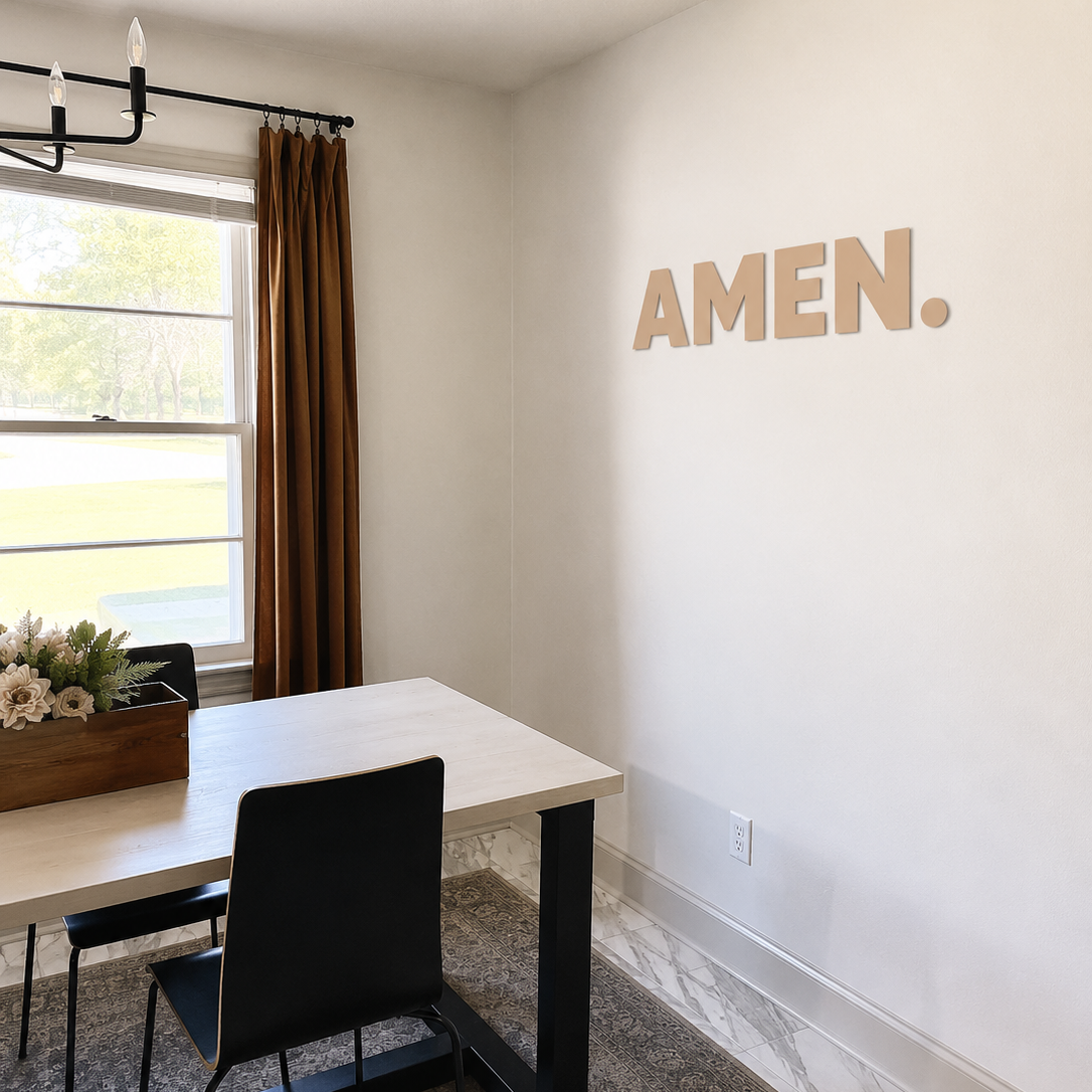 AMEN. Christian Wall Art Large Wooden Faith Sign