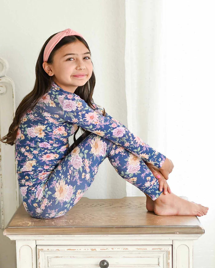 Anna Floral Bamboo Toddler Lounge Set – 2-Piece Pajamas