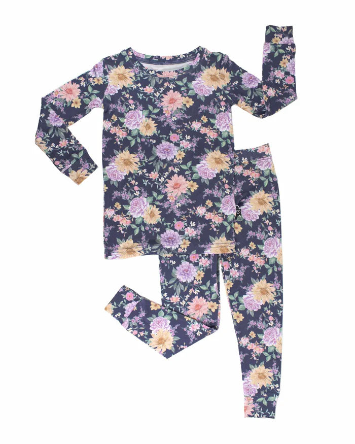 Anna Floral Bamboo Toddler Lounge Set – 2-Piece Pajamas