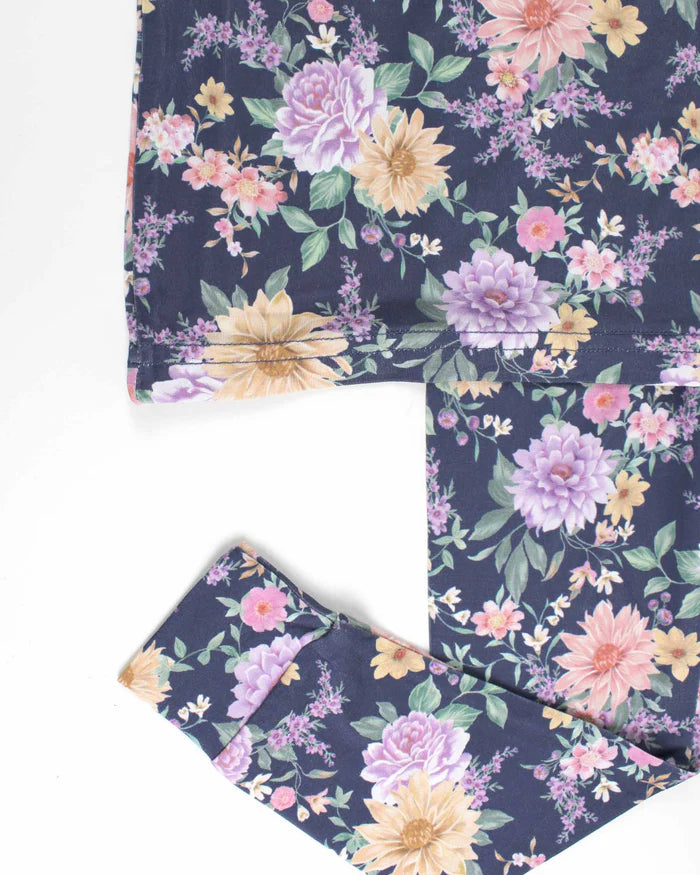 Anna Floral Bamboo Toddler Lounge Set – 2-Piece Pajamas