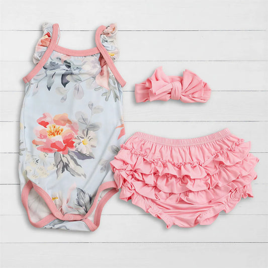 Blossom Snooze Ruffle Bloomer Set