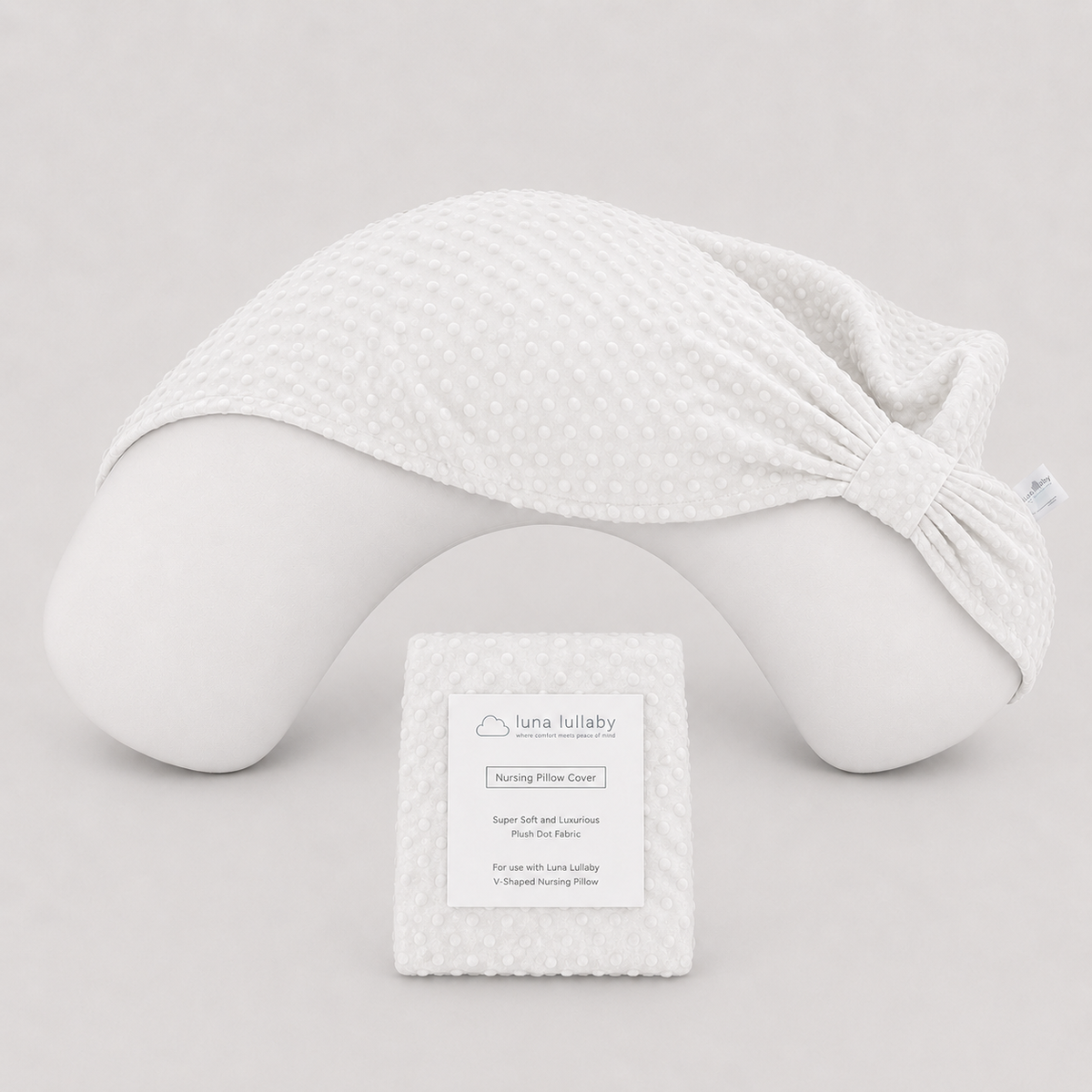 White Dot Nursing Pillow Cover | Luna Lullaby