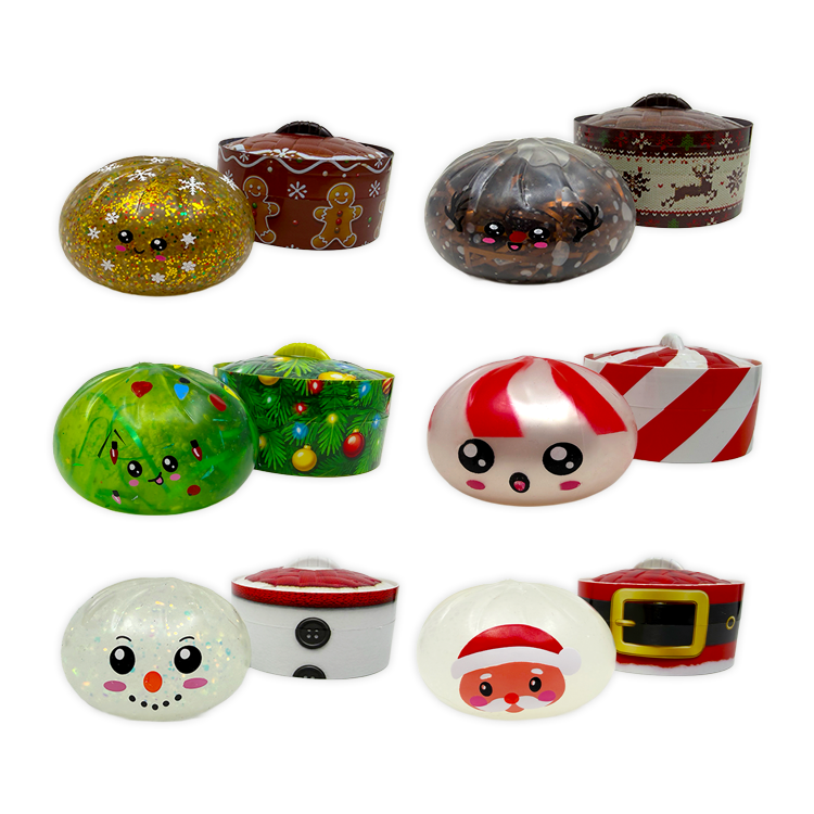 Merry Squishmas Christmas Dumplings – Jelly-Filled Squishy Fidget Toys with Steamer