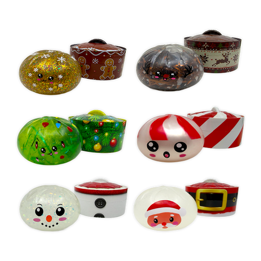 Merry Squishmas Christmas Dumplings – Jelly-Filled Squishy Fidget Toys with Steamer