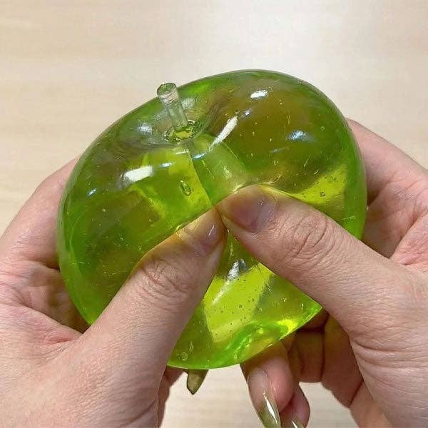 Green Apple Maltose Squishy – Clear Jelly Sensory Fidget Toy