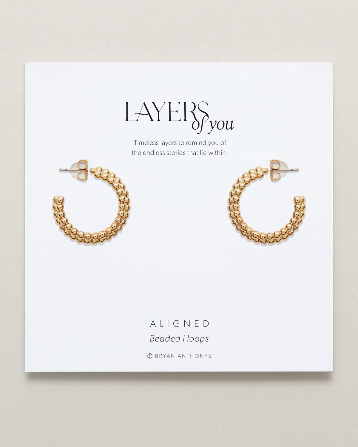 Aligned Beaded Hoop Earrings