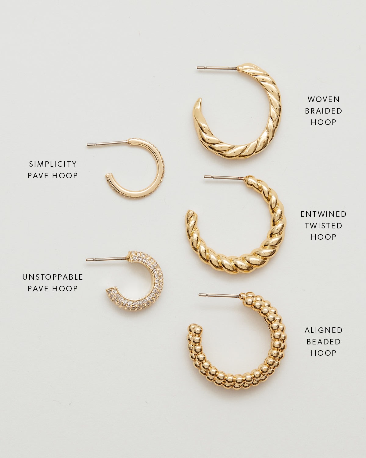 Aligned Beaded Hoop Earrings