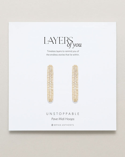 Unstoppable Pave Midi Hoop Earrings
