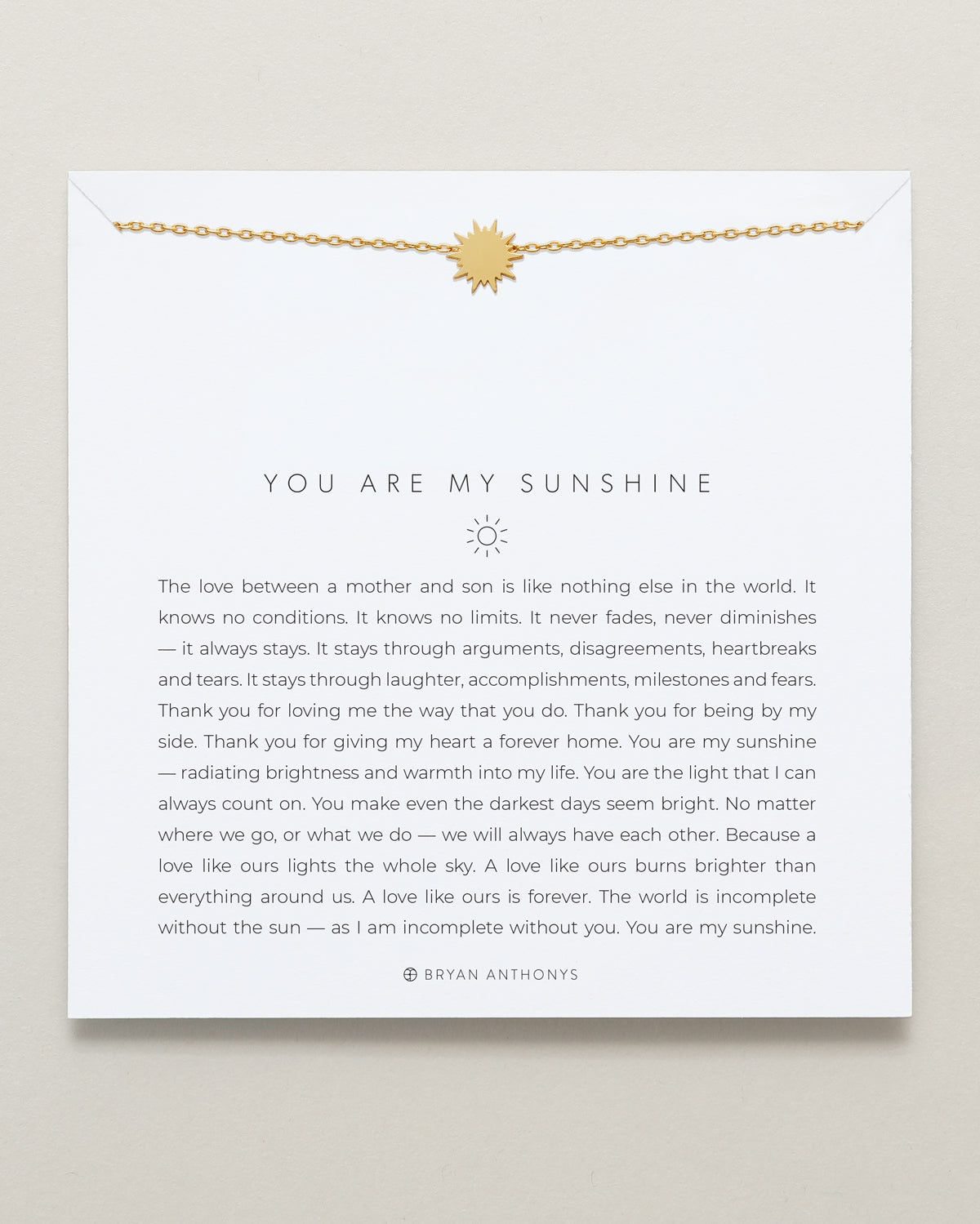 You Are My Sunshine Icon Necklace (Mother Son)