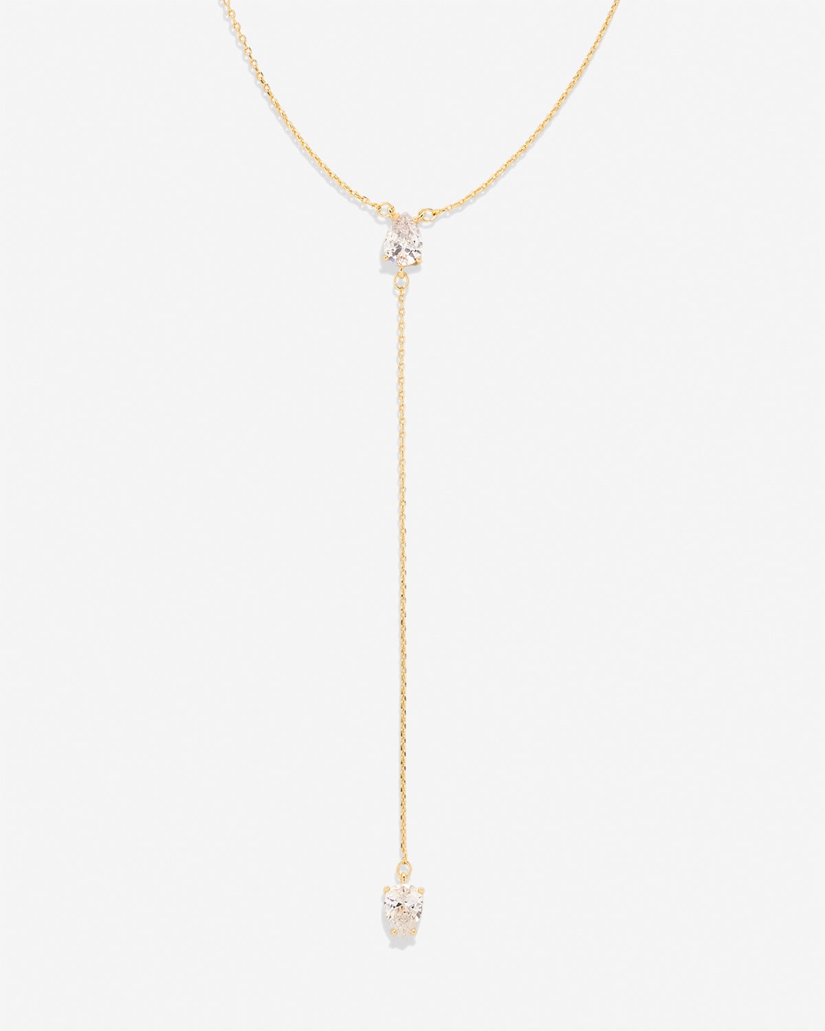 By My Side Pear Cut Lariat Necklace