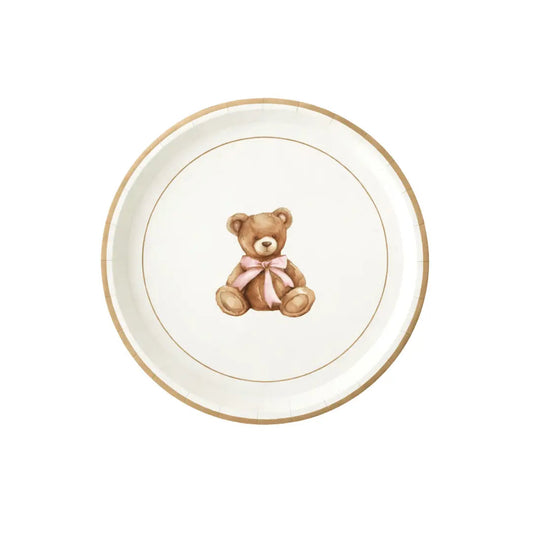 Baby Bear Plush Pink Baby Shower Dessert, 12pcs