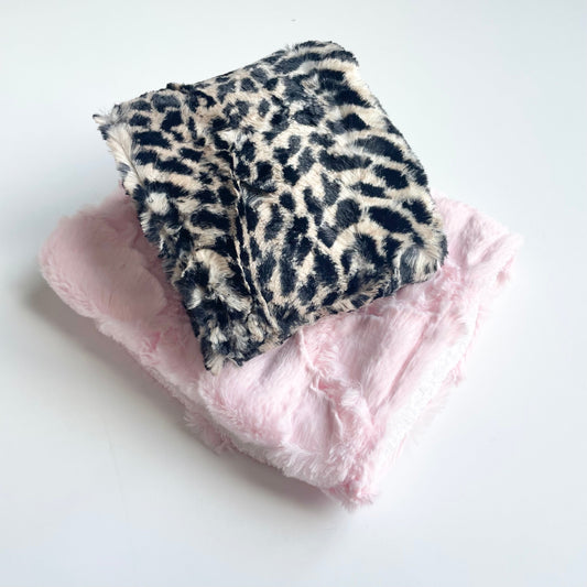 Baby Pink Cheetah | Luxe Baby Burp Cloth Set of 2