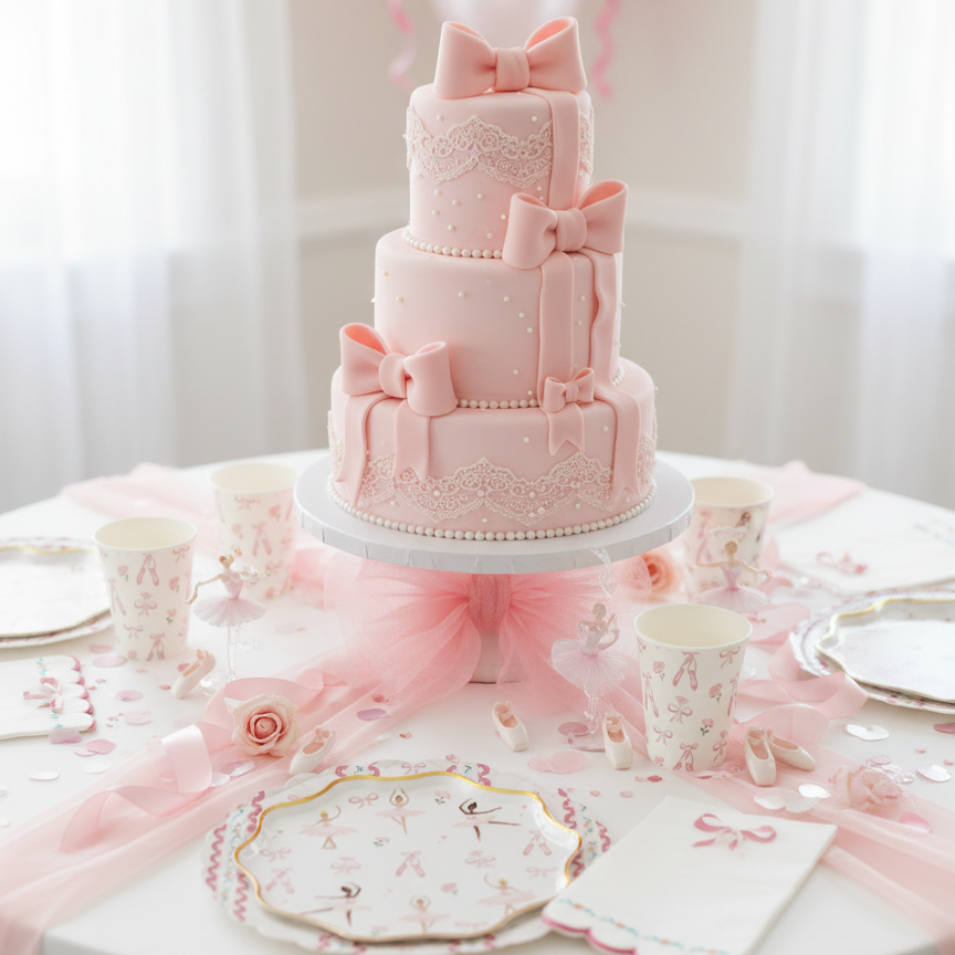 Ballerina Birthday Party Supplies Kit – Girls Dance Party | Plates, Cups, Napkins | Party in a Box