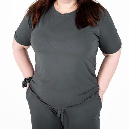 Charcoal | Adult Bamboo Short Sleeve T-Shirt