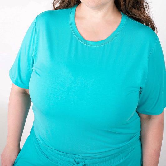 Turquoise | Adult Bamboo Short Sleeve T-Shirt