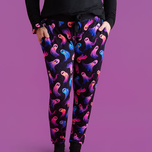 Halloween | Whirling Ghosts | Women's Bamboo Jogger Pajama Pants