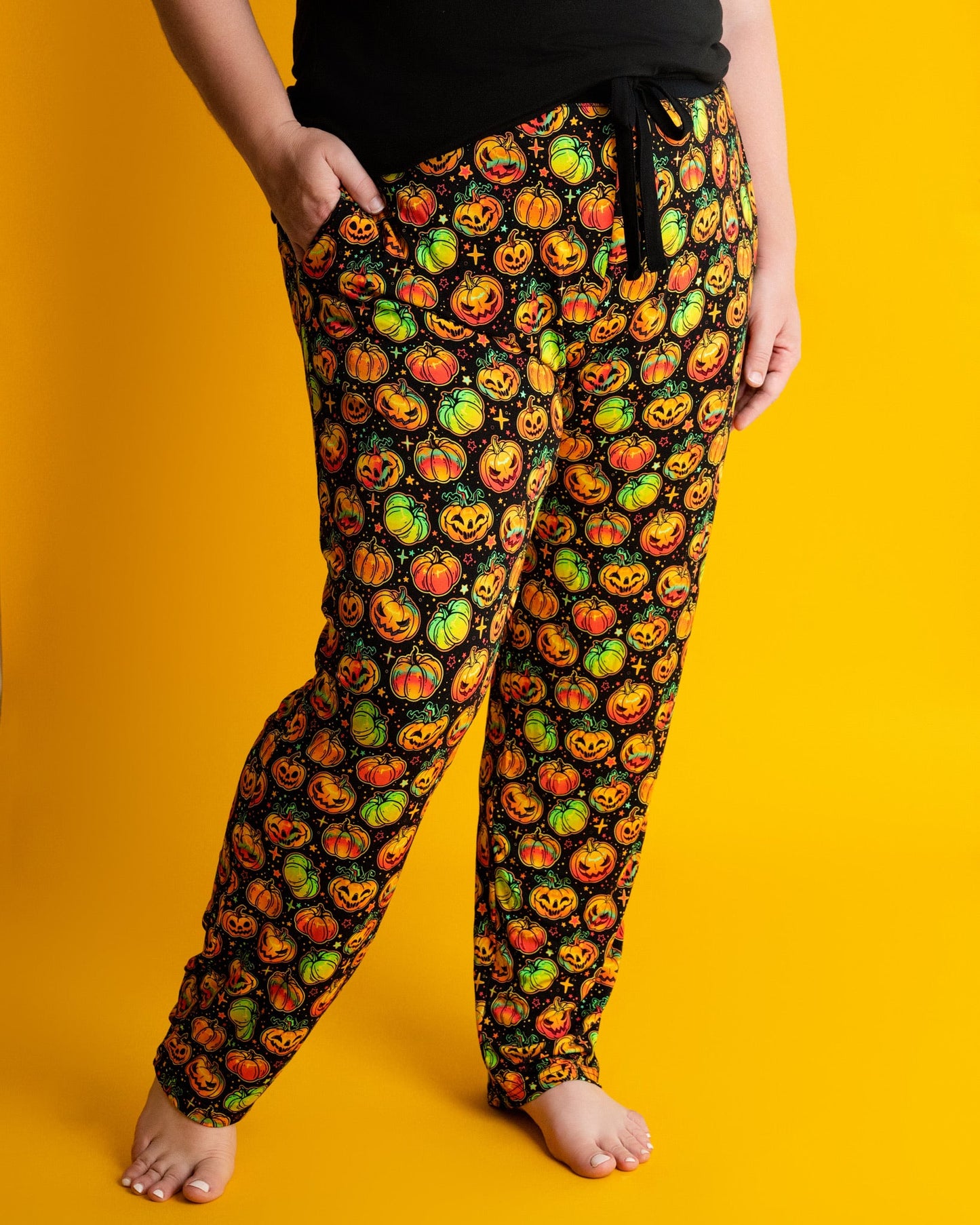 Halloween | Spooky Pumpkins | Men's Bamboo Relaxed Lounge Pajama Pants