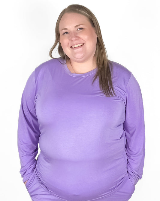 Purple | Adult Bamboo Long Sleeve Top