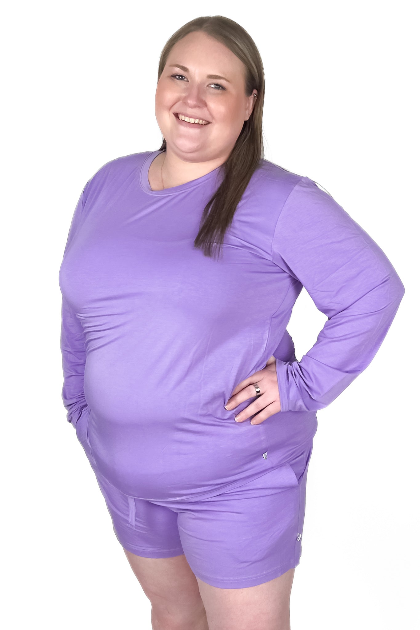 Purple | Adult Bamboo Long Sleeve Top