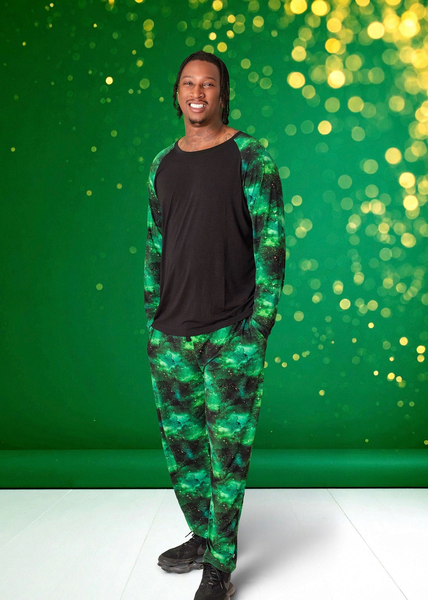 Wicked Cute | Green Galaxy Elixir | Men’s Bamboo Lounge Pants