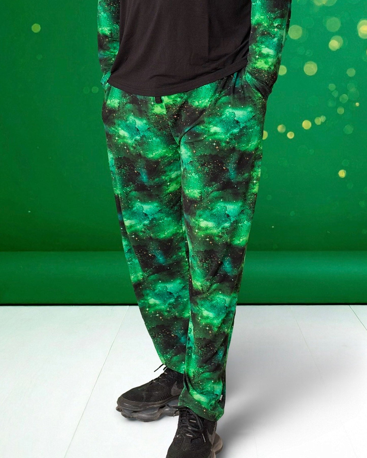 Wicked Cute | Green Galaxy Elixir | Men’s Bamboo Lounge Pants