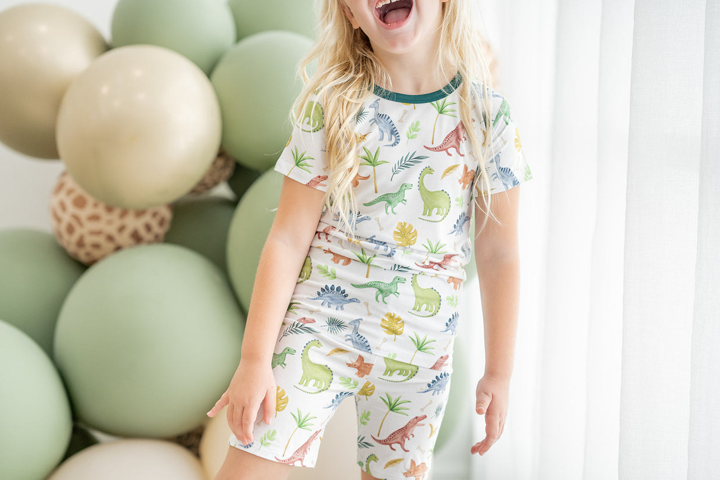 Dinosaur Land | Two-Piece Bamboo Short Sleeve Toddler & Kids Set