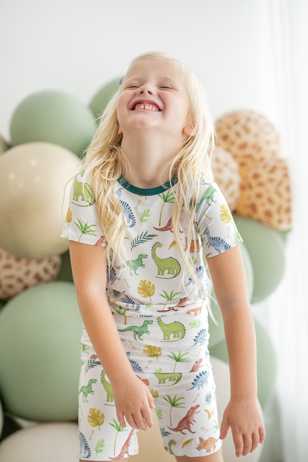 Dinosaur Land | Two-Piece Bamboo Short Sleeve Toddler & Kids Set