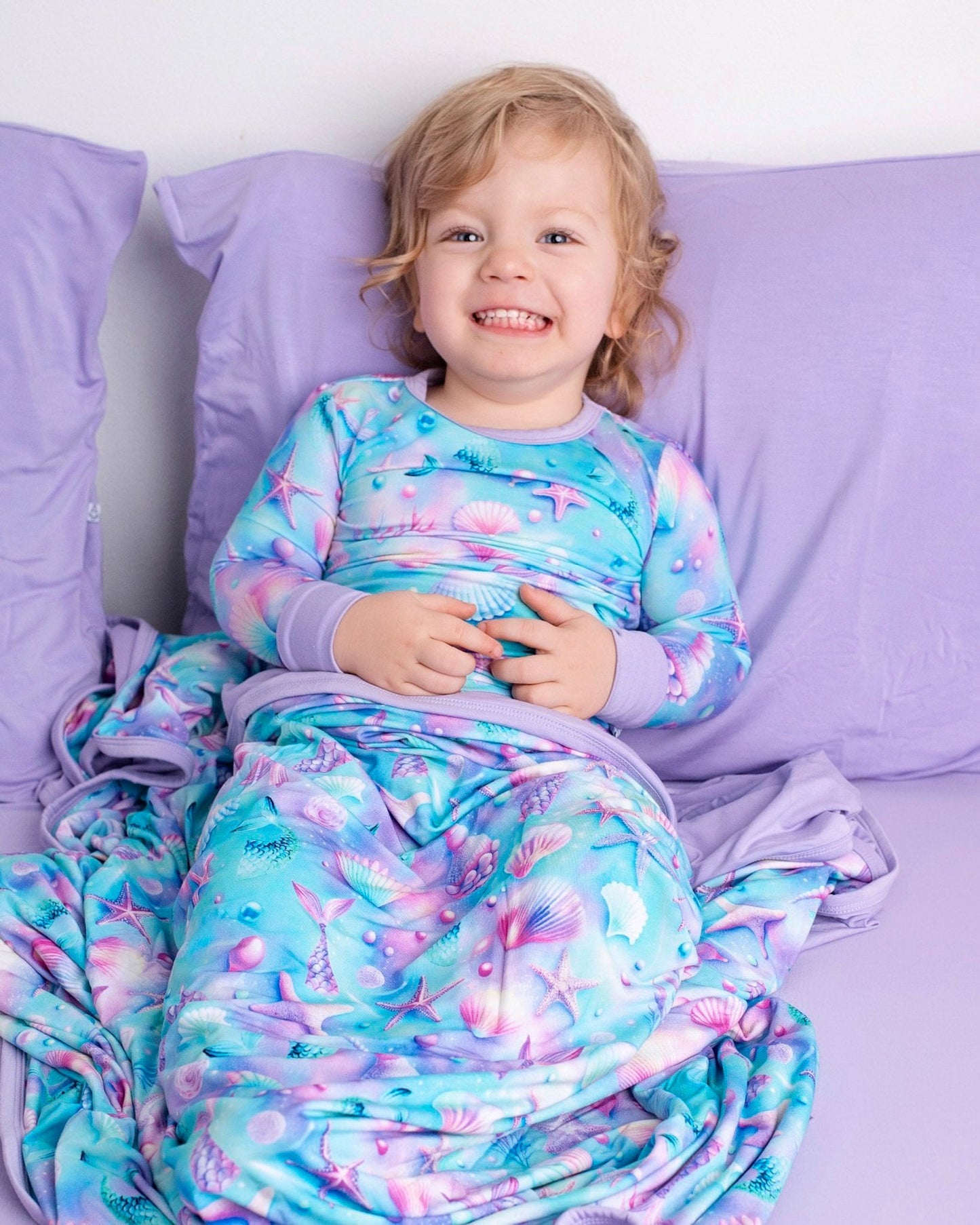 Magical Mermaid Shells | Double Layer Bamboo Toddler Blanket