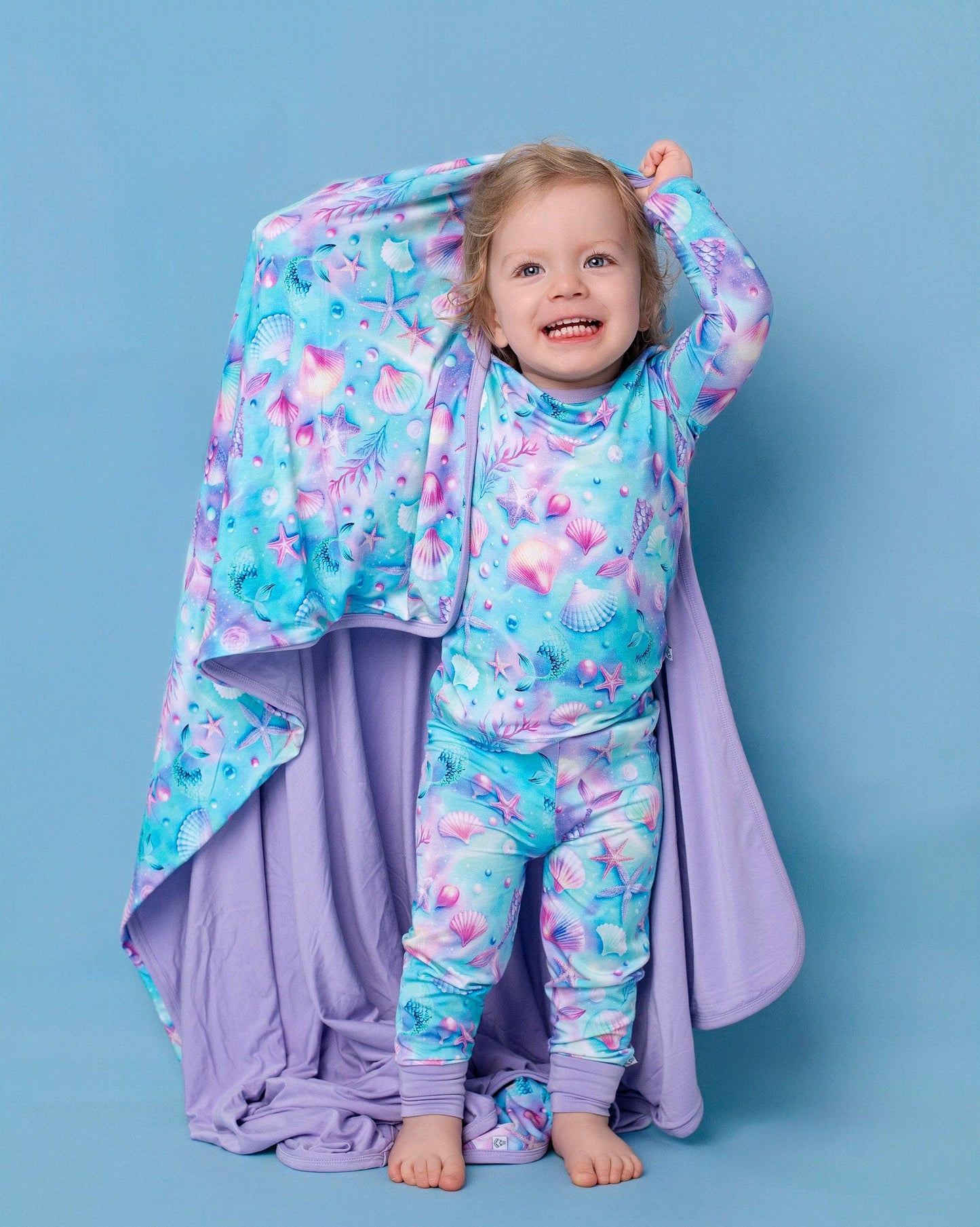 Magical Mermaid Shells | Two-Piece Bamboo Long Sleeve Toddler & Kids Pajamas