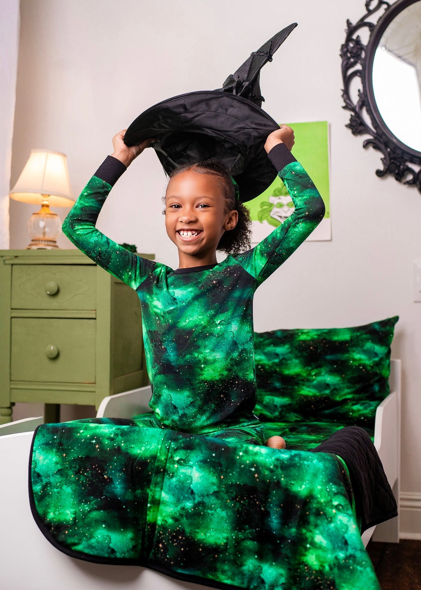 Wicked Cute | Green Galaxy Elixir | Bamboo Double Layer Toddler Blanket