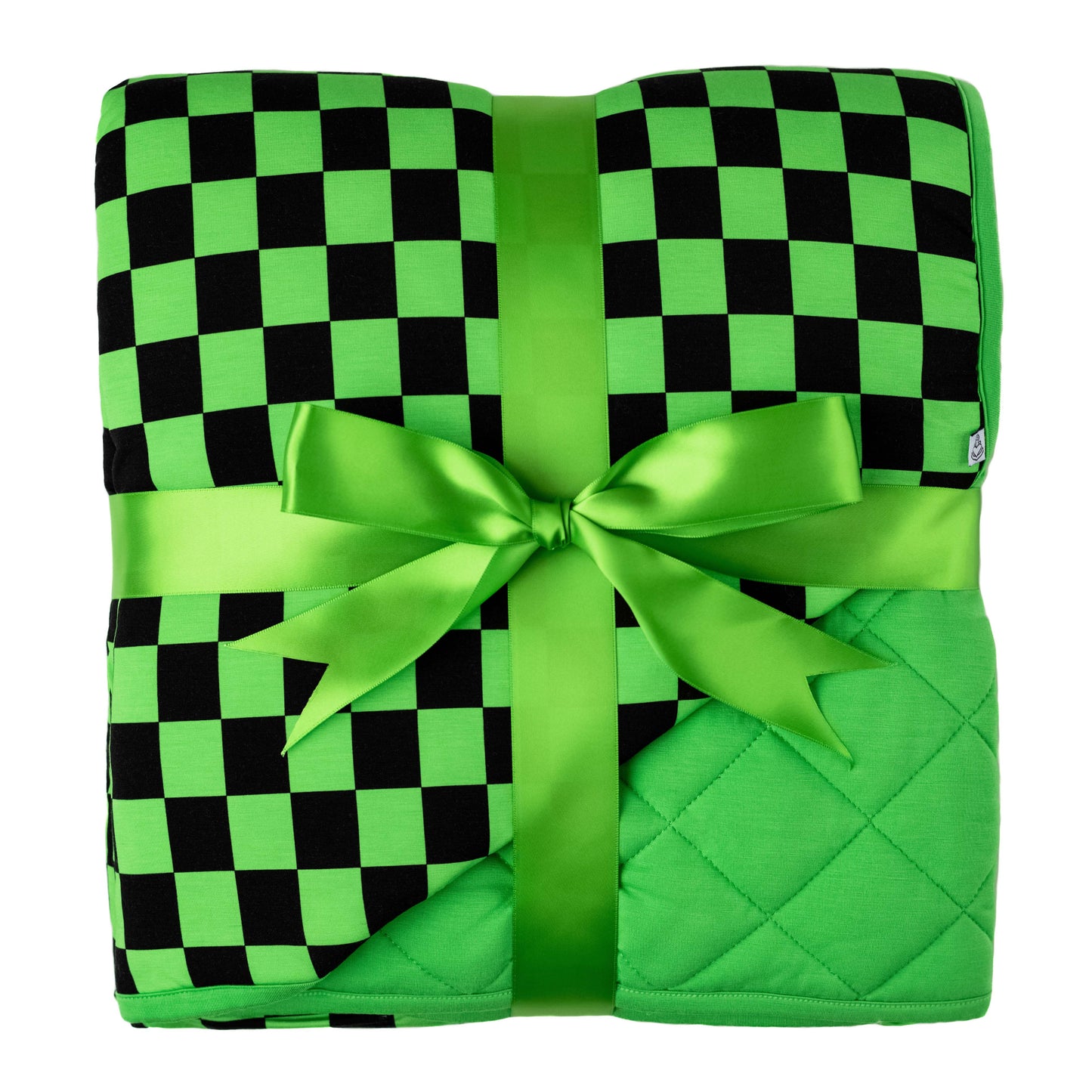 Green Checkers | Quilted Bamboo Adult Blanket