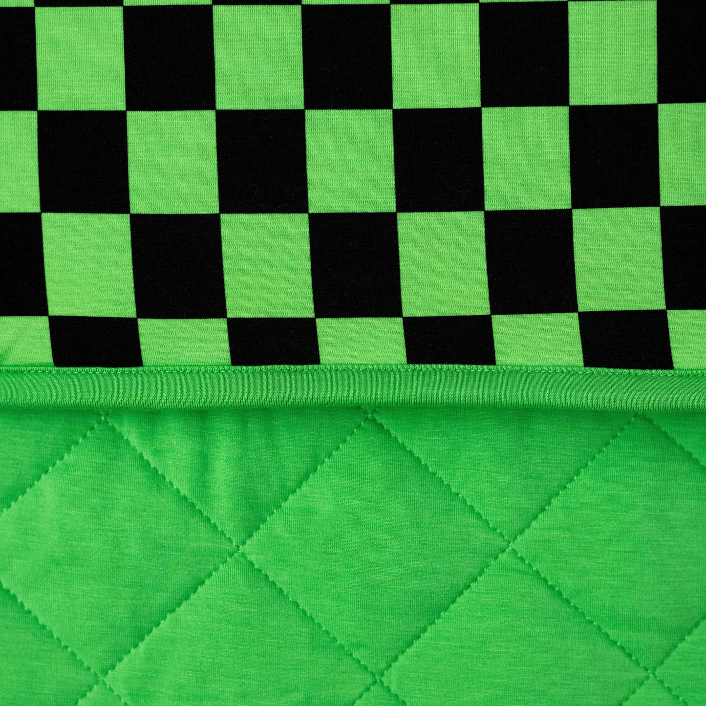Green Checkers | Quilted Bamboo Toddler Blanket