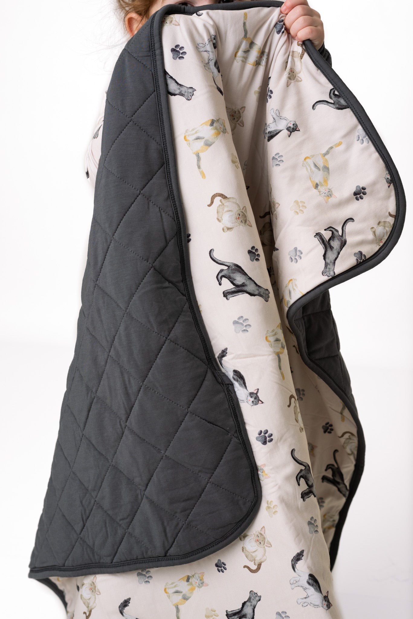 Cats & Paws| Bamboo Quilted Mini Baby Blanket
