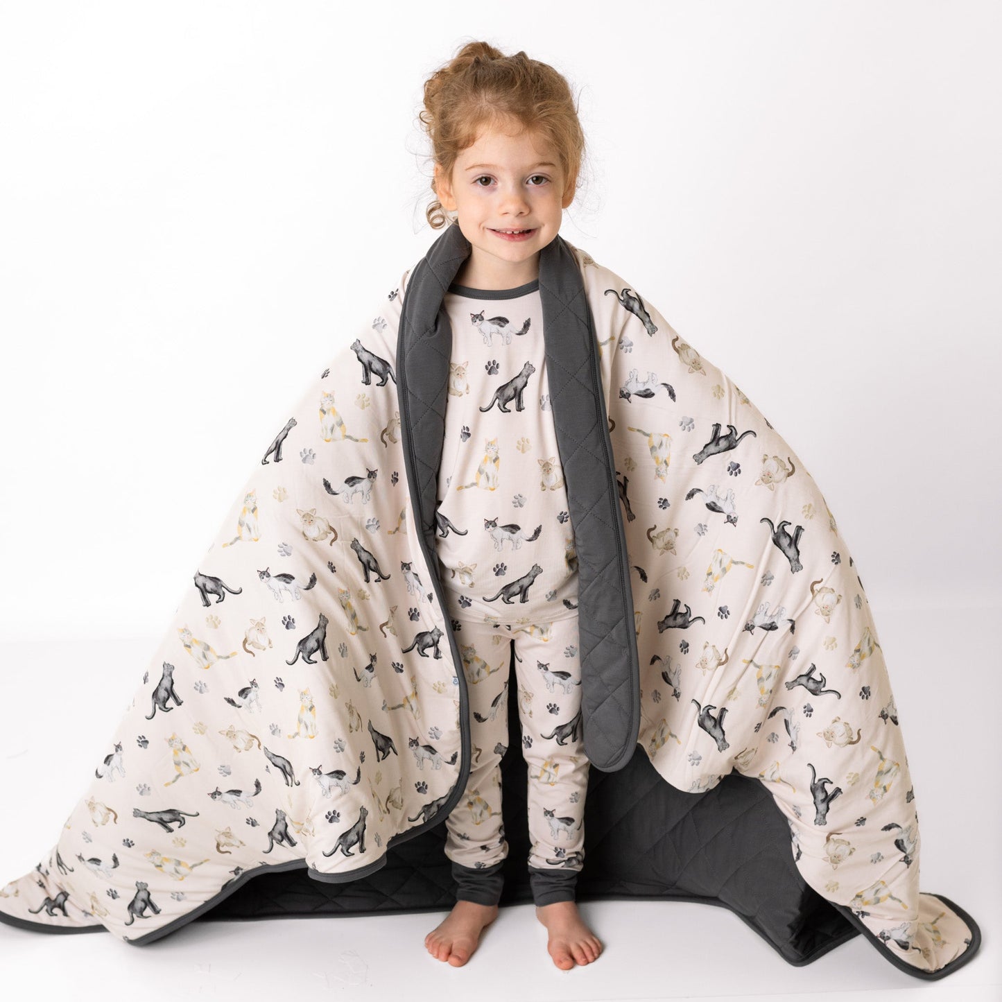 Cats & Paws | Bamboo Quilted Toddler Blanket