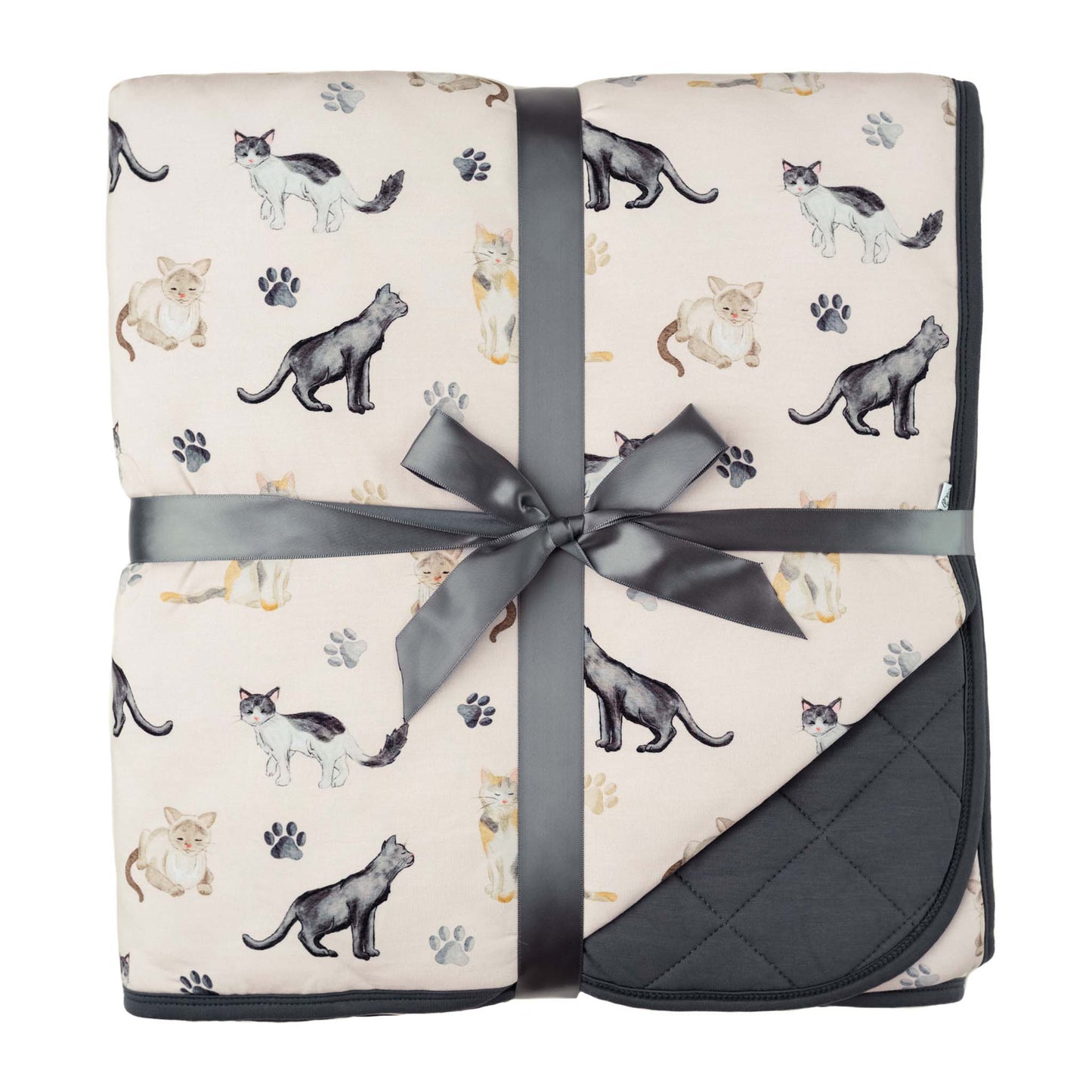Cats & Paws | Bamboo Quilted Toddler Blanket