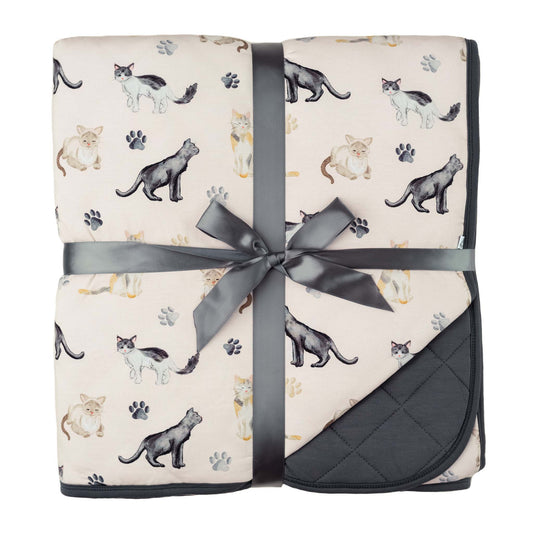 Cats & Paws | Bamboo Quilted Toddler Blanket