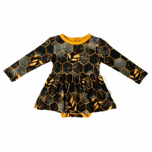 Midnight Honey | Baby & Toddler Bamboo Bodysuit Dress